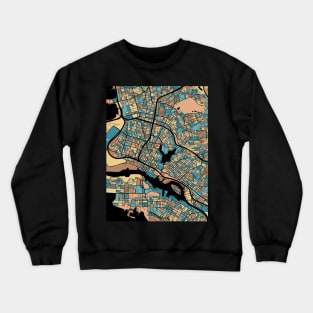 Oakland Map Pattern in Mid Century Pastel Crewneck Sweatshirt